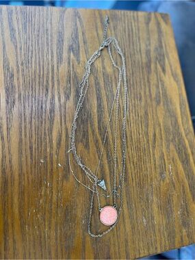 Layered Pink Pendant Necklace